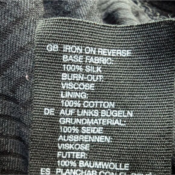 & other stories Black burnout silk velvet blouse size 8 devore - Picture 2 of 8